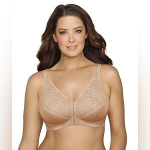 Exquisite Form Lace Wireless Back & Posture Support Bra Front Closure size 46C